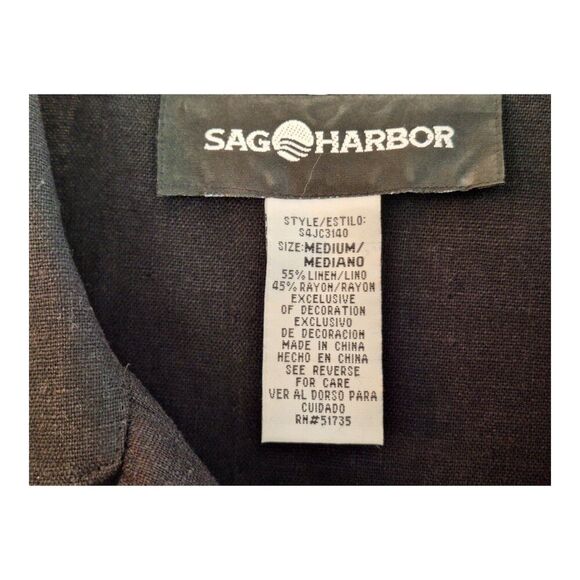 Linen Blend Embroidery Blouse Boxy Shirt Lightweight Jacket Shacket M Sag Harbor - Picture 5 of 13